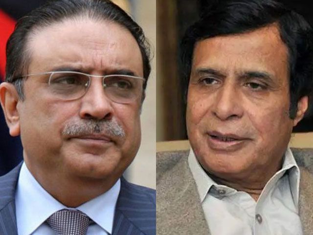 PTI partner Pervaiz Elahi meets Zardari