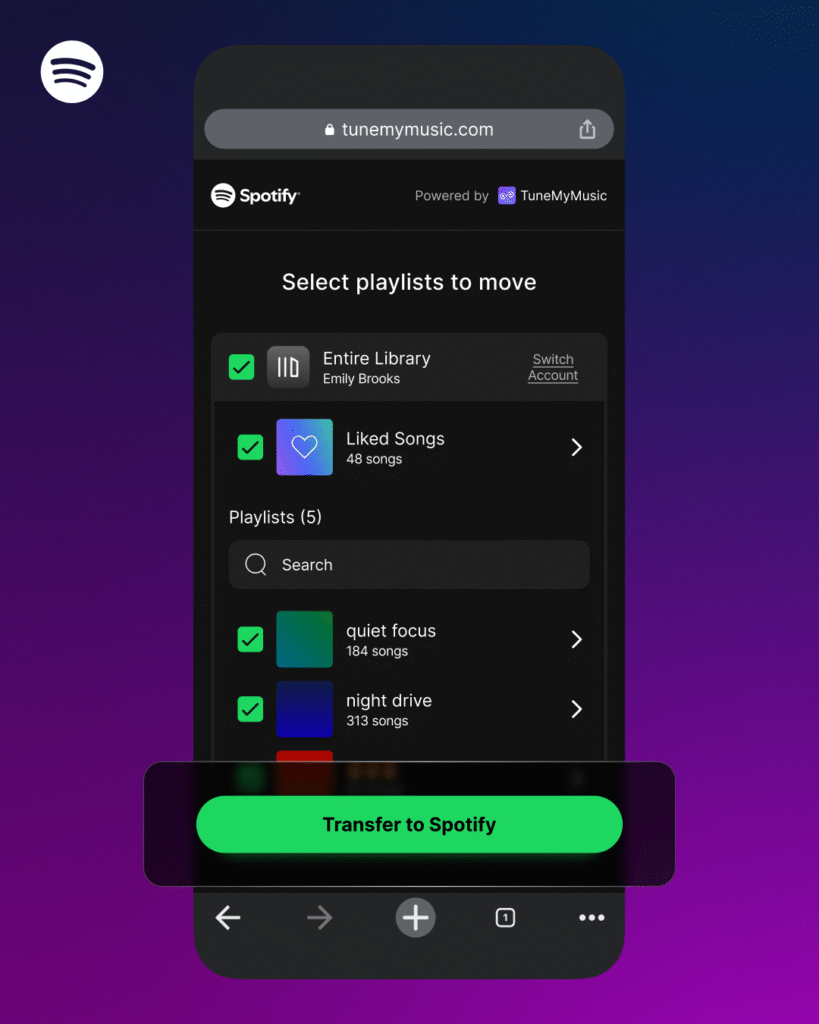 Spotify adds in-app playlist transfers with TuneMyMusic integration